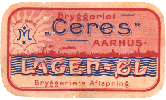 Ca. 1910 Ceres lager&oslash;l med Aarhus byprofil