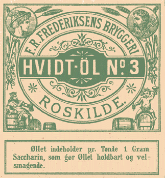 o 1900 Hvid&oslash;l no 3 tilsat saccharin  - fra Roskilde 