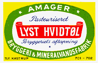 1945 - 1955 Lyst hvidtøl fra Amager 