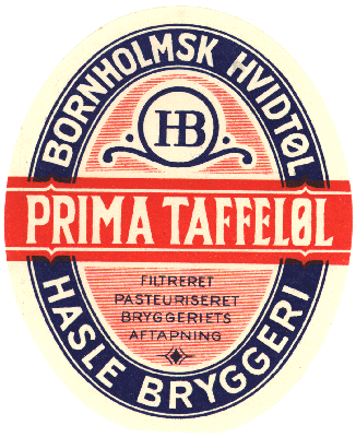 Ca 1935 Hasle Bryggeri Prima Taffel&oslash;l