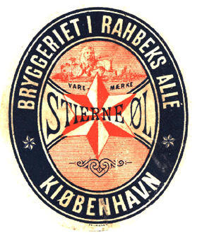 1880-1891 Stjerneøl fra Rahbeks Alle, Kiøbenhavn 