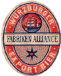 o 1890 Würzburger bier fra fabrikken alliance