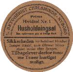 o1910 Carlsminde Husholdningsøl, Etiket til øltønde 