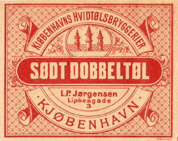 1896 - 1898 sødt dobbeltøl fra Københavs hvidtølsbryggerier