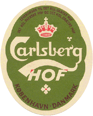 1964 - 1968 Hofleverandør - etiket fra Carlsberg 