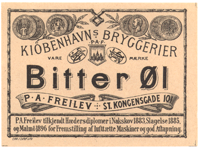 o 1890 Bitterøl aftappet i Storekongensgade 