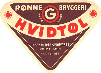 Ca 1950 Rønne Bryggeri Hvidtøl