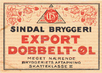 ca. 1930 Sindal eksport dobbeltøl