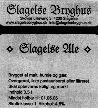 Slagelse Bryghus Ale - fra 2005 