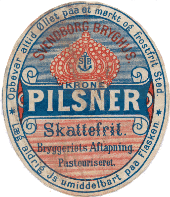 Ca 1900 Krone pilsner fra Svendborg Bryghus